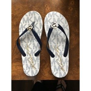 Michael Kors Jet Set Flip Flop Sandals Navy Blue … - image 1